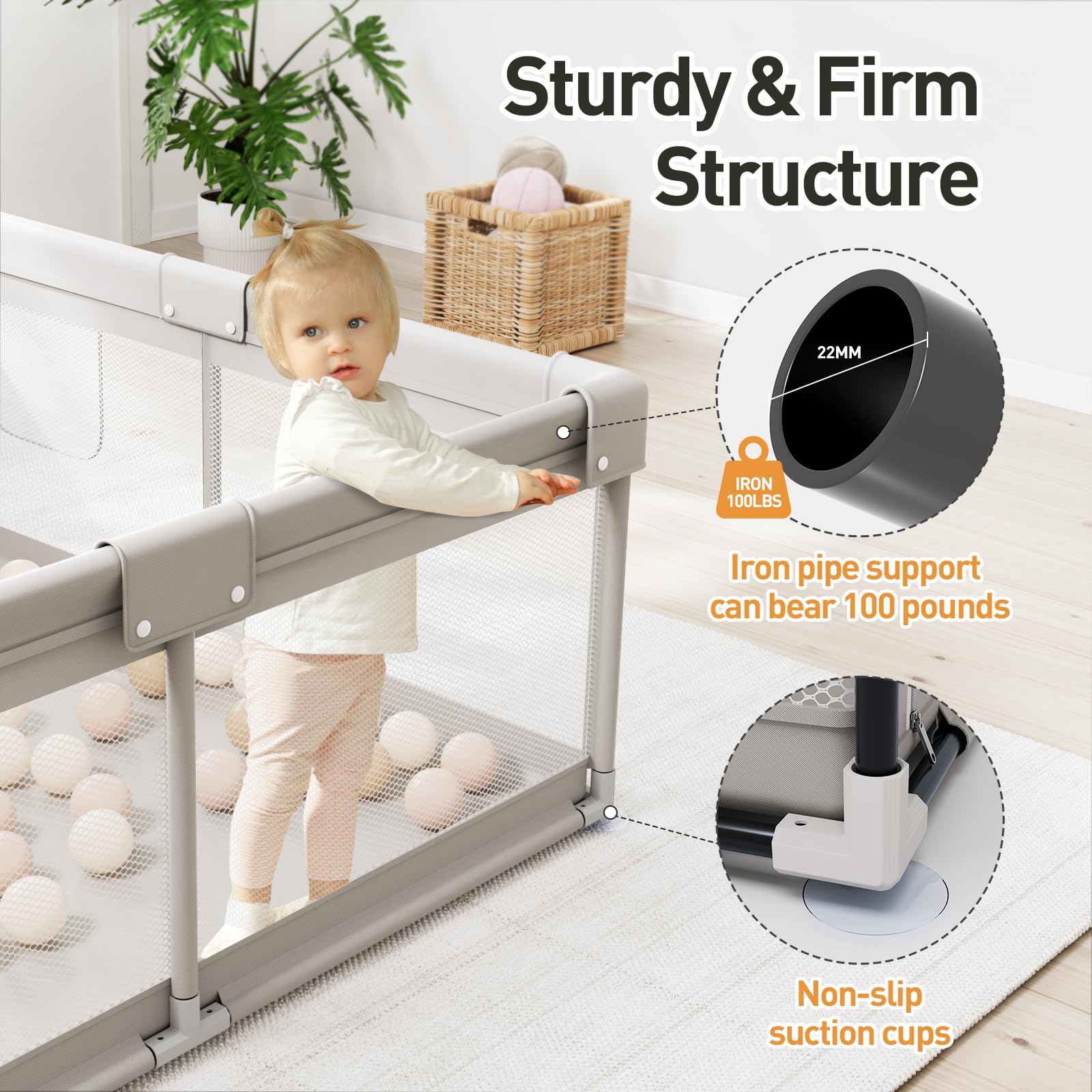 Amazon.com : ZEEBABA Baby Playpen, Big Play Pen for Babies